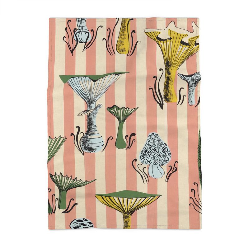 Toadstools tea towel