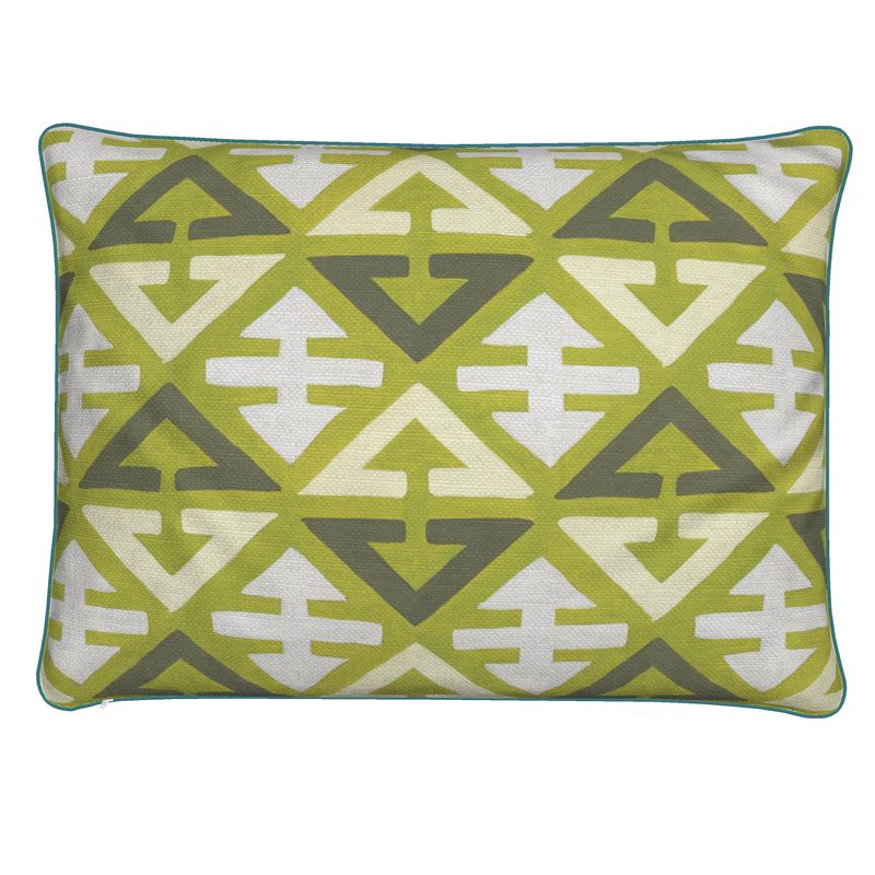 Green Chevron Canvas Cushion
