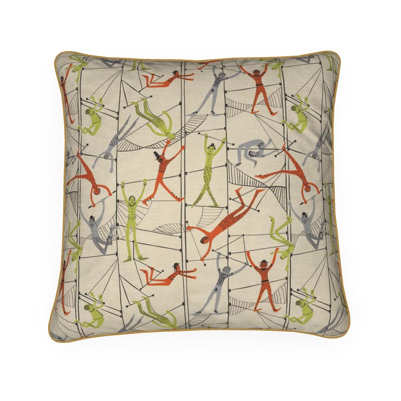 Acrobats Large Canvas Feather Cushion