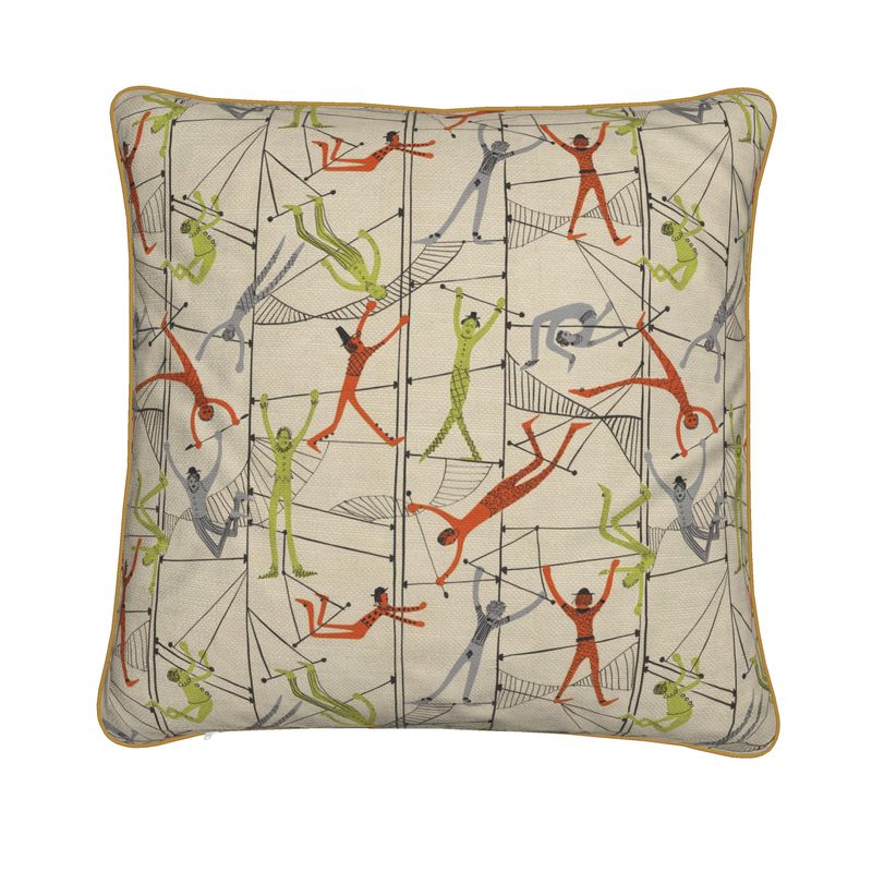 Acrobats Large Canvas Feather Cushion