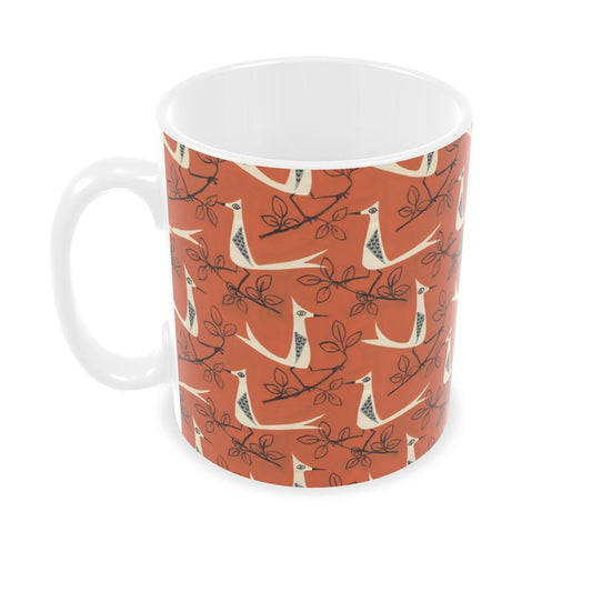 Birds On Orange Mug