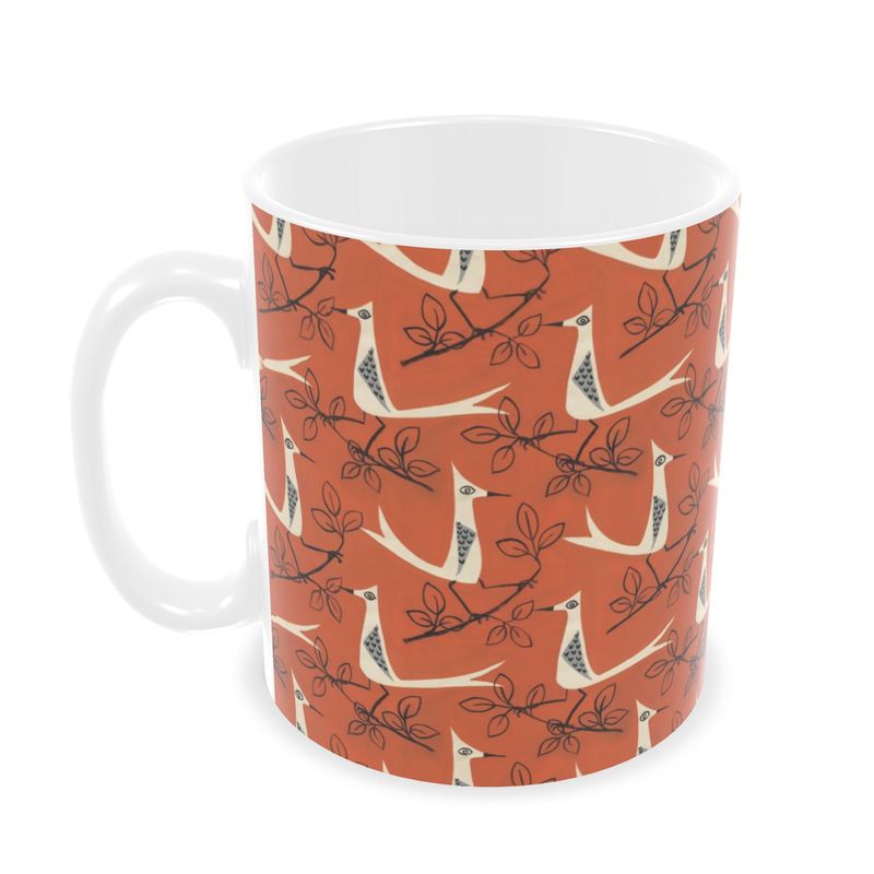 Birds On Orange Mug