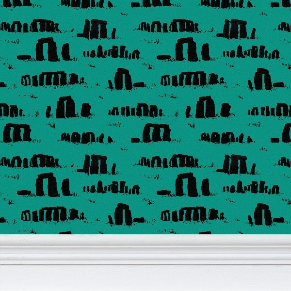 Stonehenge Green M Wallpaper