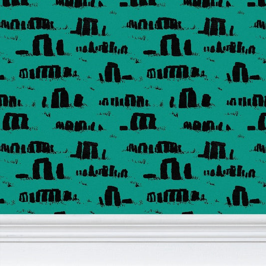 Stonehenge Green M Wallpaper