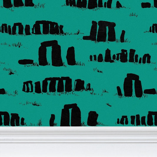 Stonehenge Green L Wallpaper
